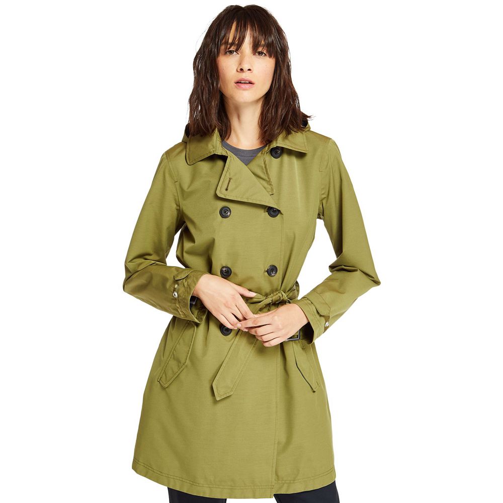 Abrigos Timberland Mujer Classic Waterproof Trench Verde Oliva - Chile SZT-346210